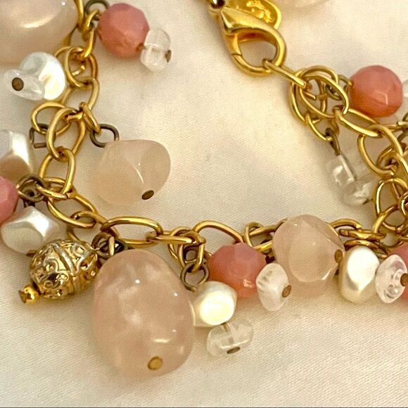 Premier Design gold tone pink beaded bracelet - Picture 8 of 8